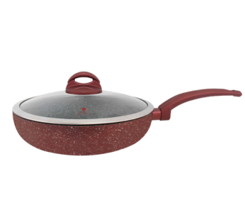 ბიო გრანიტის ტაფა-ქვაბი BERLLONG LAVA STONE RED RVF-26G