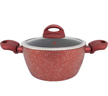 ბიო გრანიტის ქვაბი BERLLONG LAVA STONE RED RVP-28G