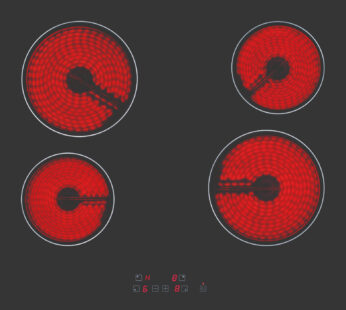 ჩასაშენებელი ქურის ზედაპირი LUXELL V6-04T black